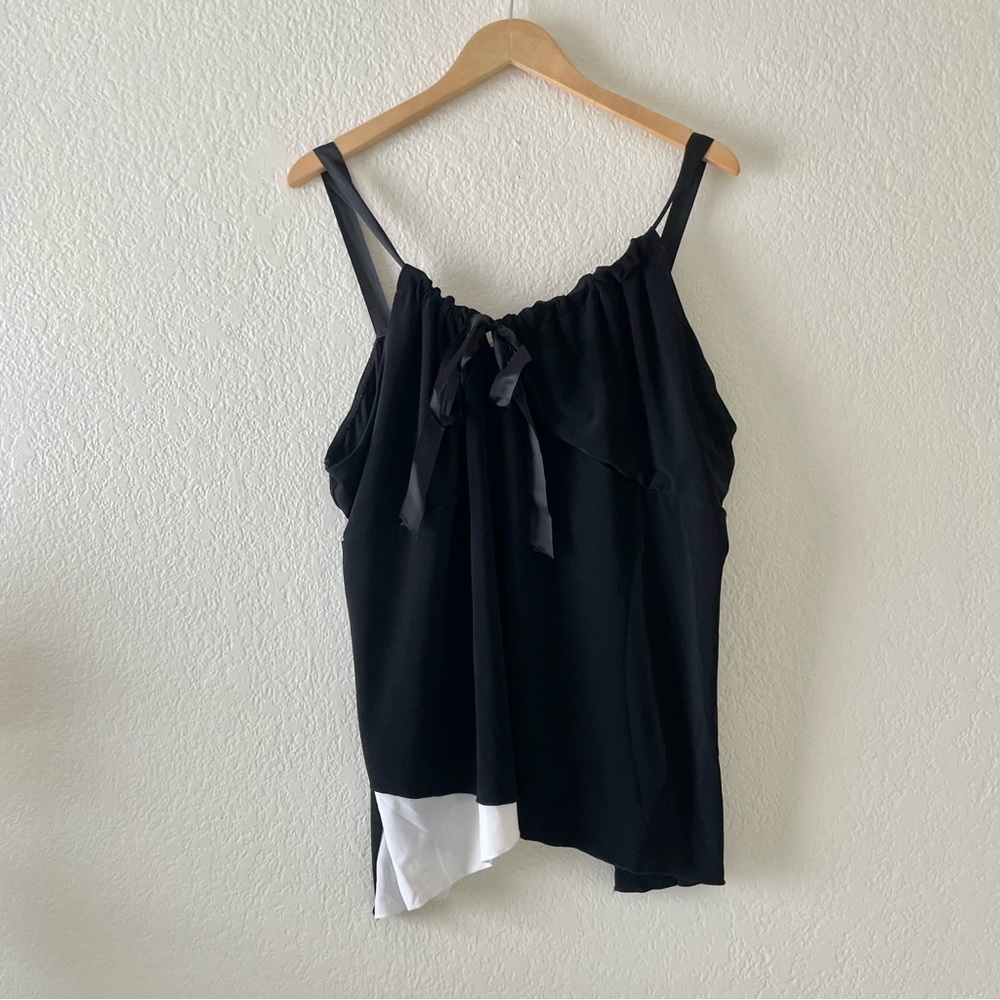 TORRID Black & White Bow-Wrap Keyhole Tank